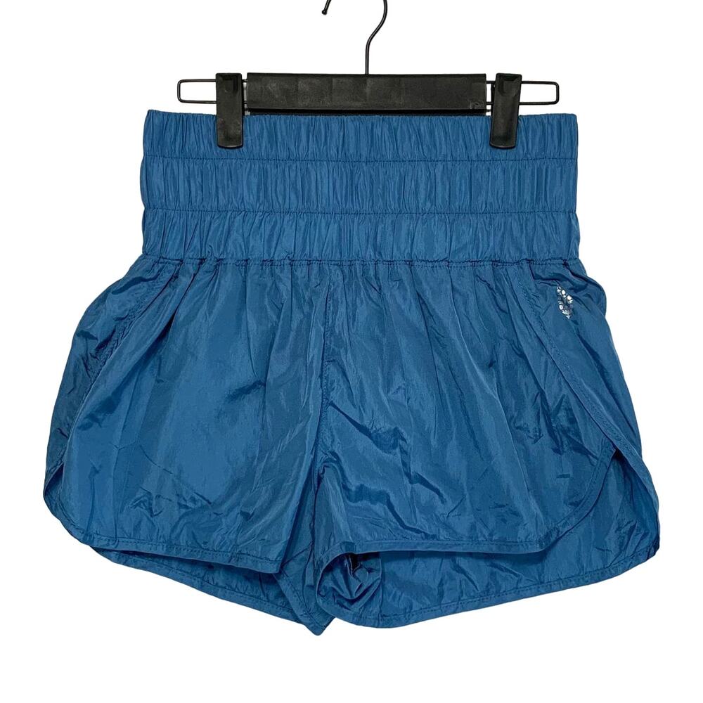 Free People FP Movement The Way Home Shorts Women's Sz M Blue Workouts High Rise